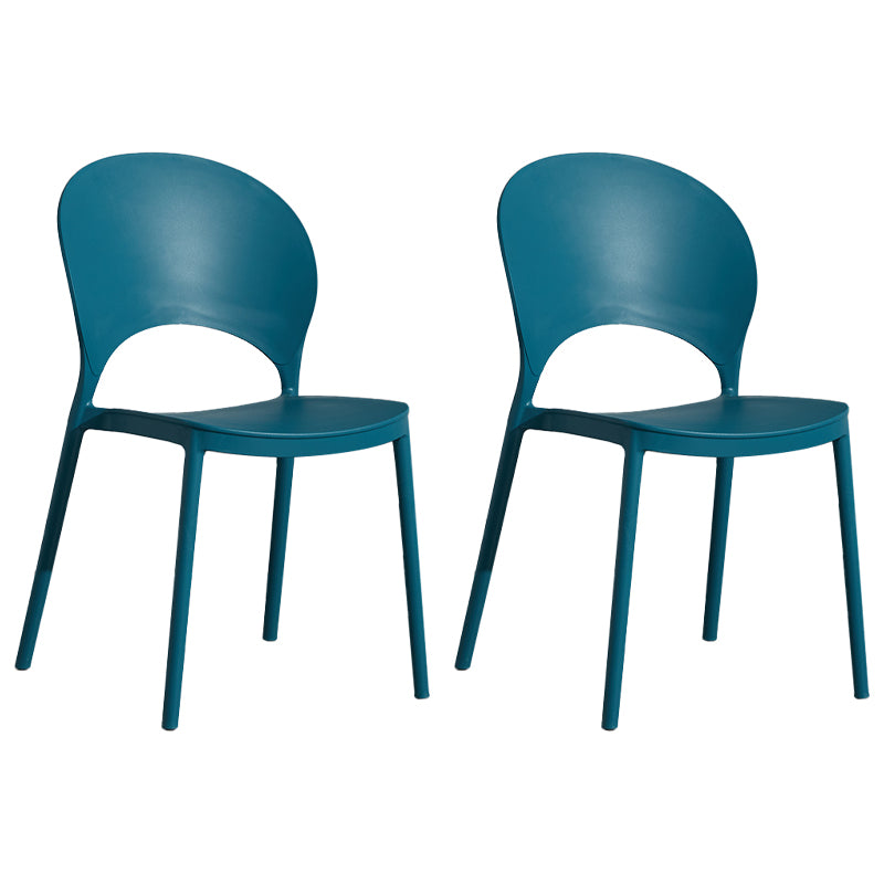 Chaise d'appoint empilable nordique, chaise de salle à manger de cuisine en plastique à dossier ouvert