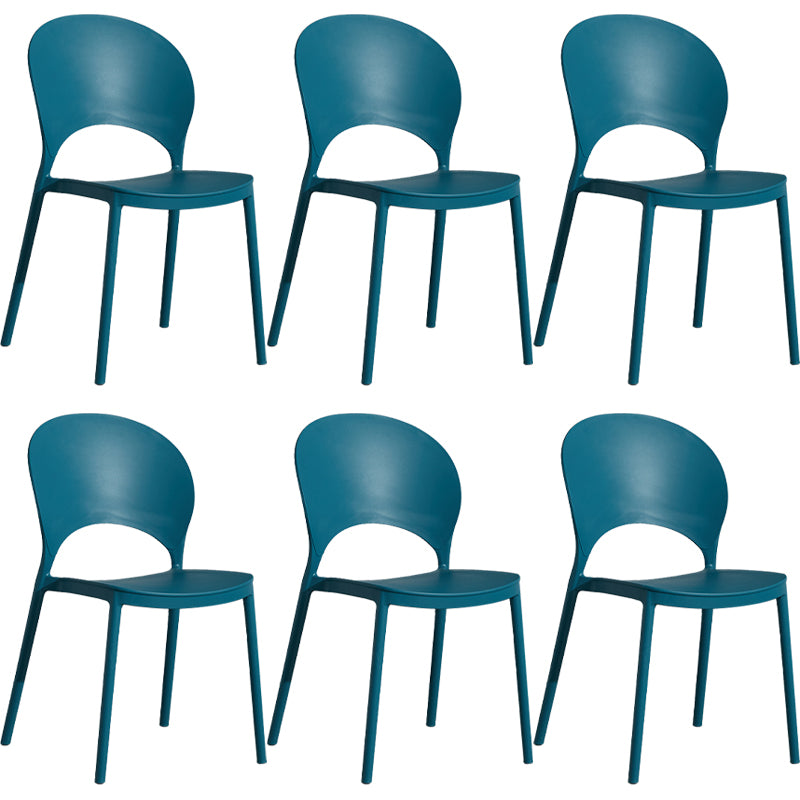 Home Nordic Stackable Side Chair Open Back Plastic Kitchen Dining Room Chair
