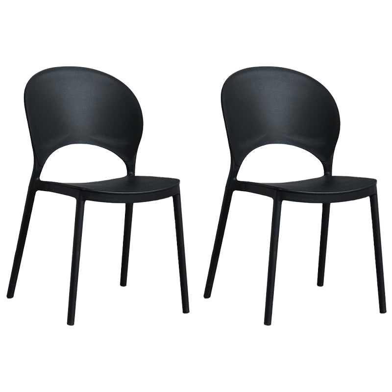 Chaise d'appoint empilable nordique, chaise de salle à manger de cuisine en plastique à dossier ouvert