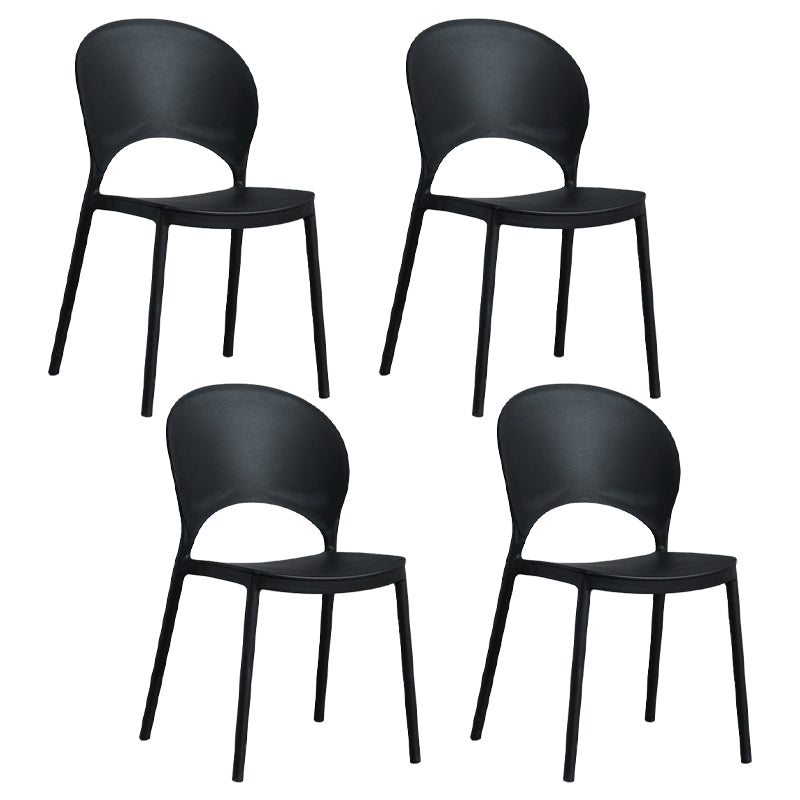 Home Nordic Stackable Side Chair Open Back Plastic Kitchen Dining Room Chair