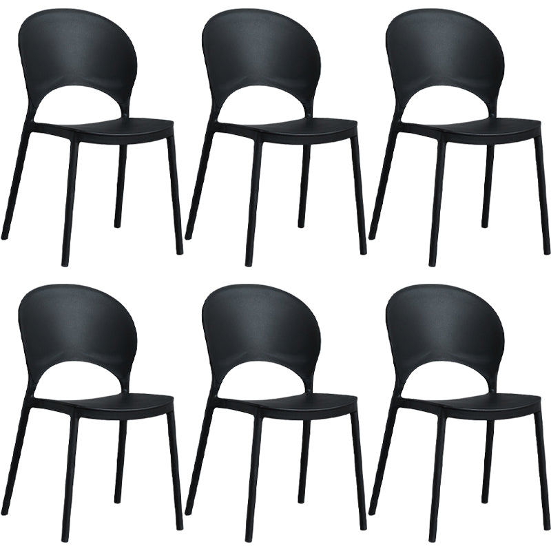 Home Nordic Stackable Side Chair Open Back Plastic Kitchen Dining Room Chair