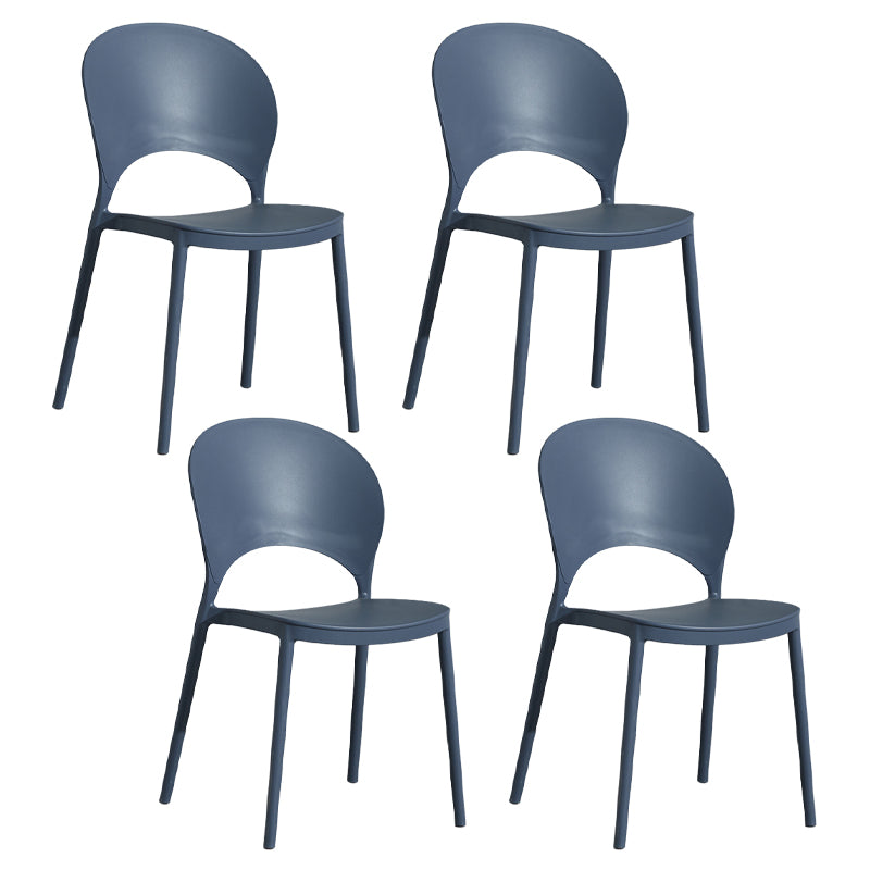 Home Nordic Stackable Side Chair Open Back Plastic Kitchen Dining Room Chair