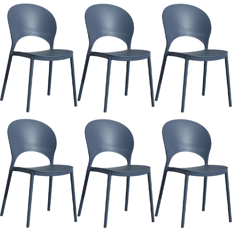 Home Nordic Stackable Side Chair Open Back Plastic Kitchen Dining Room Chair