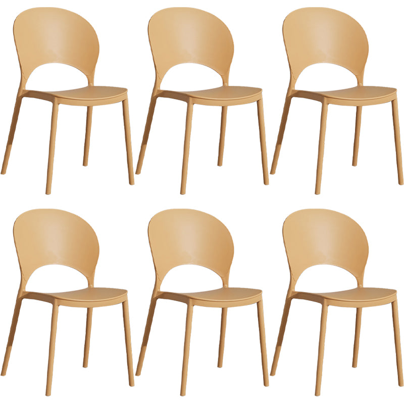 Home Nordic Stackable Side Chair Open Back Plastic Kitchen Dining Room Chair