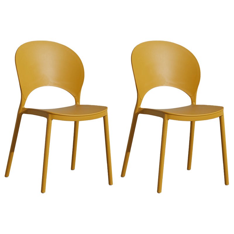 Home Nordic Stackable Side Chair Open Back Plastic Kitchen Dining Room Chair