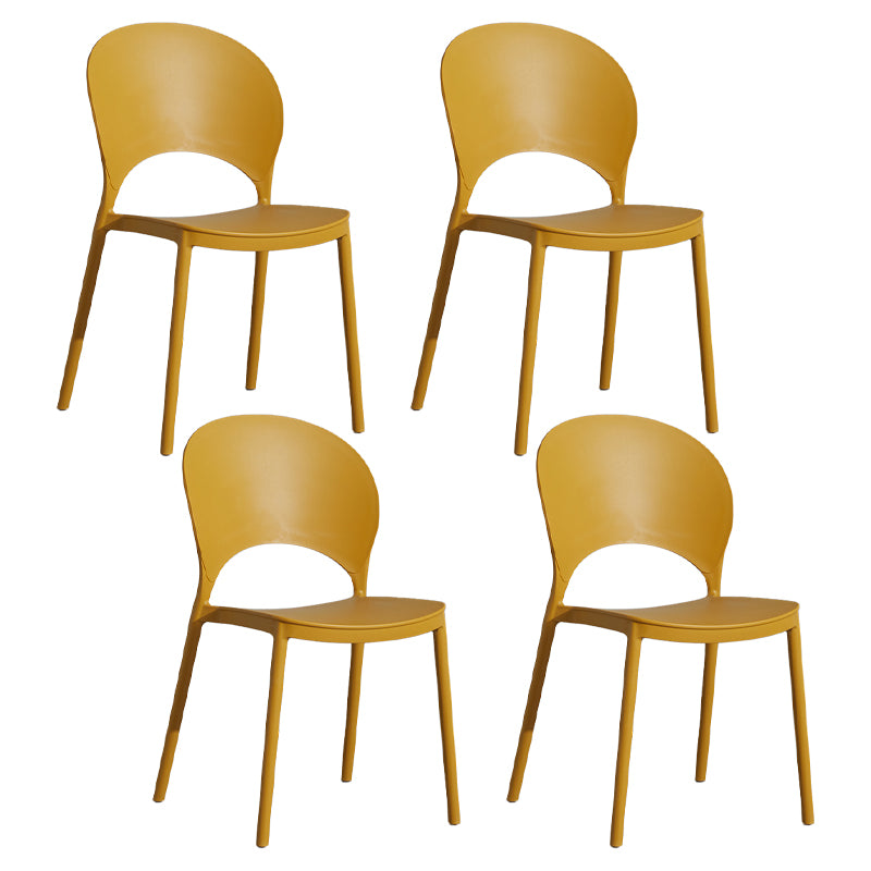 Home Nordic Stackable Side Chair Open Back Plastic Kitchen Dining Room Chair