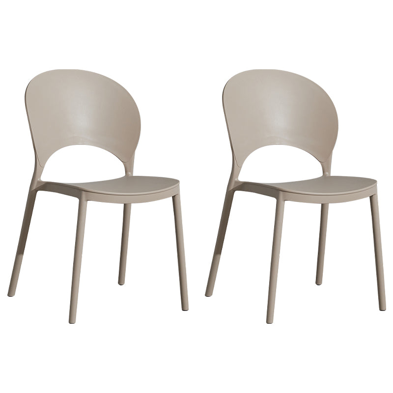 Home Nordic Stackable Side Chair Open Back Plastic Kitchen Dining Room Chair