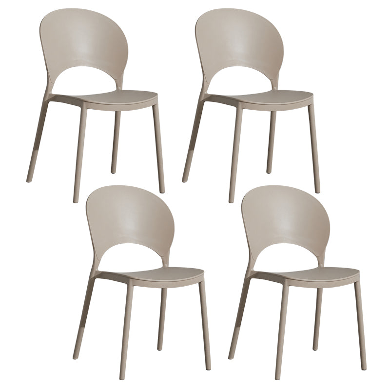 Home Nordic Stackable Side Chair Open Back Plastic Kitchen Dining Room Chair
