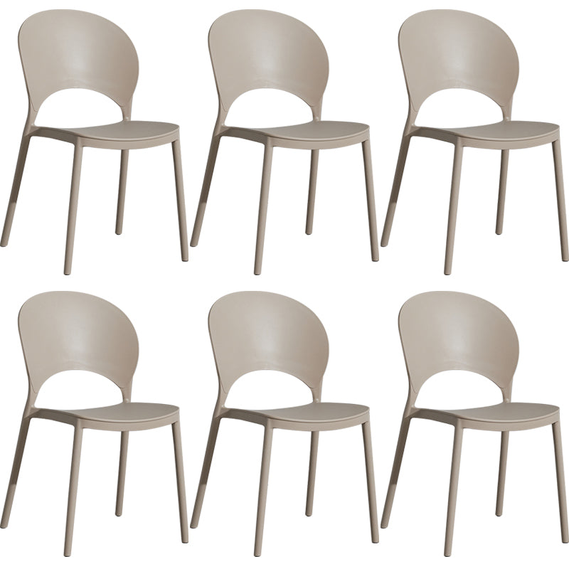 Home Nordic Stackable Side Chair Open Back Plastic Kitchen Dining Room Chair