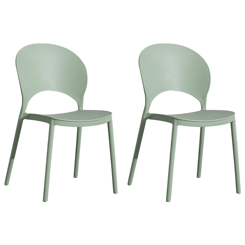 Home Nordic Stackable Side Chair Open Back Plastic Kitchen Dining Room Chair