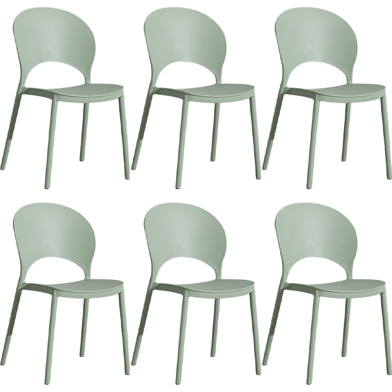Home Nordic Stackable Side Chair Open Back Plastic Kitchen Dining Room Chair