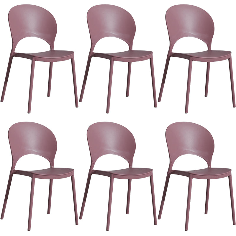 Home Nordic Stackable Side Chair Open Back Plastic Kitchen Dining Room Chair