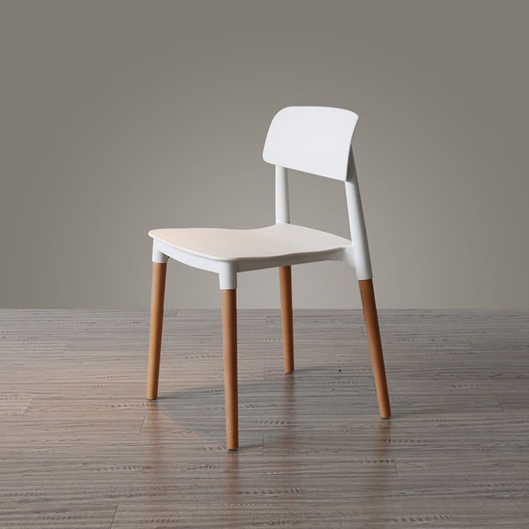 Chaise de salle à manger de style nordique, chaise latérale à dossier ouvert avec pieds en bois massif