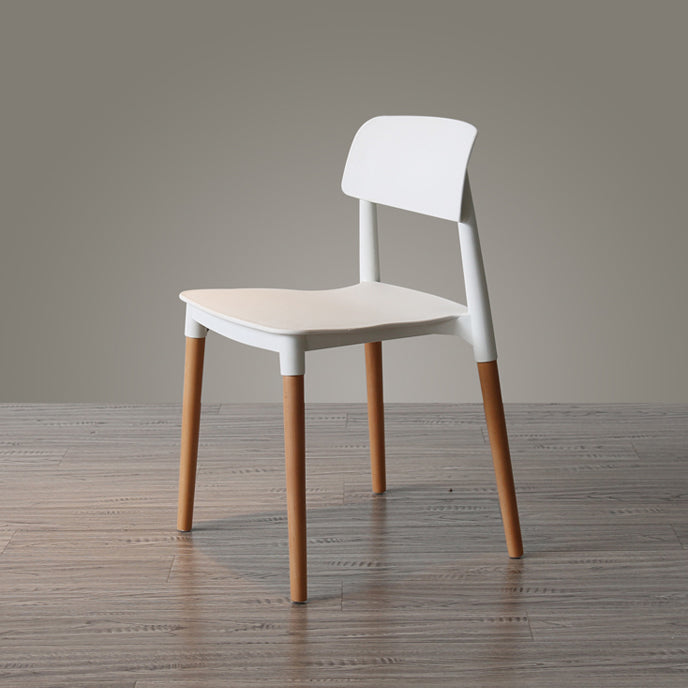 Chaise de salle à manger de style nordique, chaise latérale à dossier ouvert avec pieds en bois massif