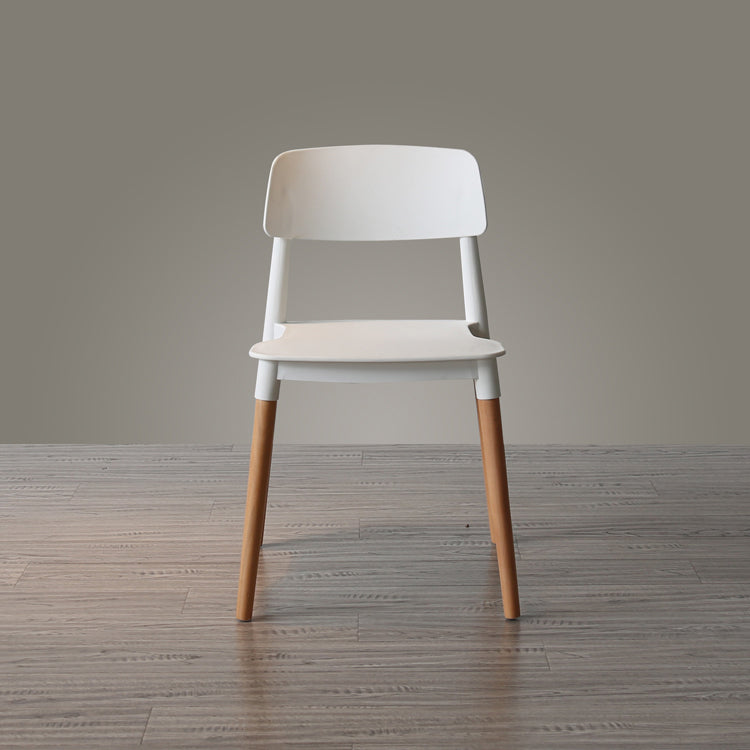 Chaise de salle à manger de style nordique, chaise latérale à dossier ouvert avec pieds en bois massif