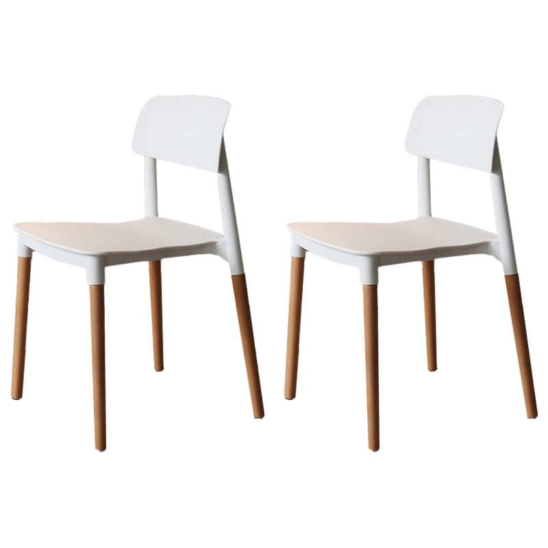 Chaise de salle à manger de style nordique, chaise latérale à dossier ouvert avec pieds en bois massif