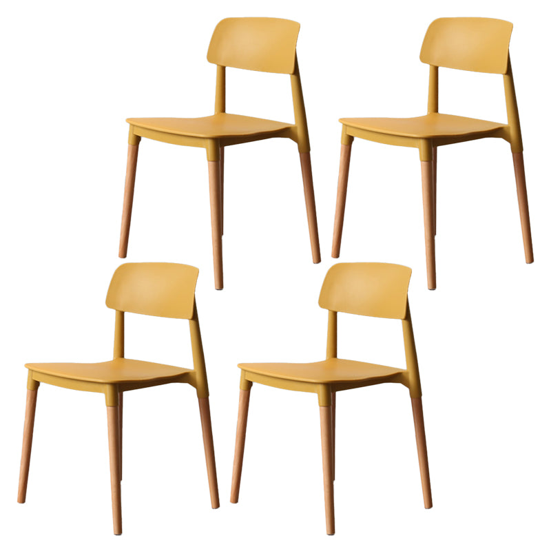 Chaise de salle à manger de style nordique, chaise latérale à dossier ouvert avec pieds en bois massif
