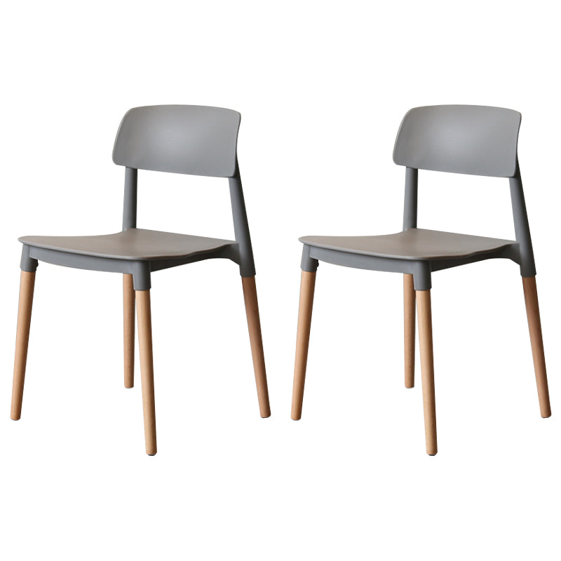 Chaise de salle à manger de style nordique, chaise latérale à dossier ouvert avec pieds en bois massif