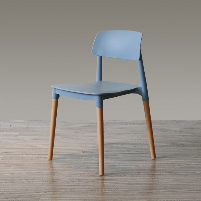 Chaise de salle à manger de style nordique, chaise latérale à dossier ouvert avec pieds en bois massif