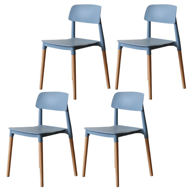 Chaise de salle à manger de style nordique, chaise latérale à dossier ouvert avec pieds en bois massif