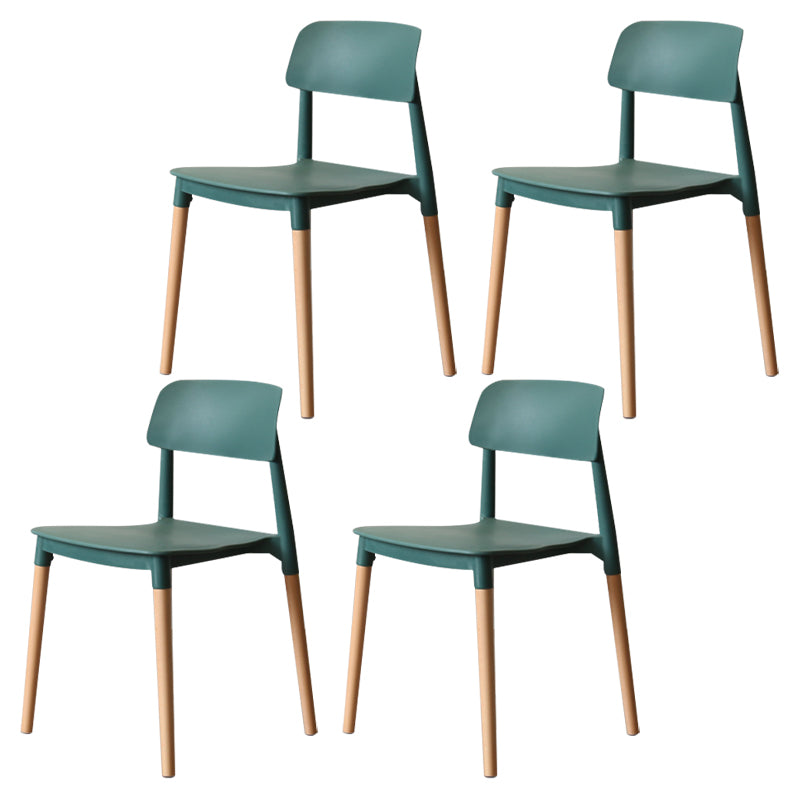 Chaise de salle à manger de style nordique, chaise latérale à dossier ouvert avec pieds en bois massif