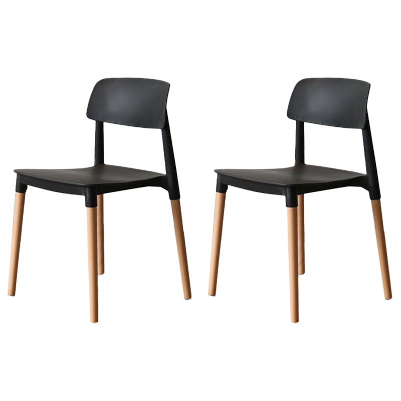 Chaise de salle à manger de style nordique, chaise latérale à dossier ouvert avec pieds en bois massif