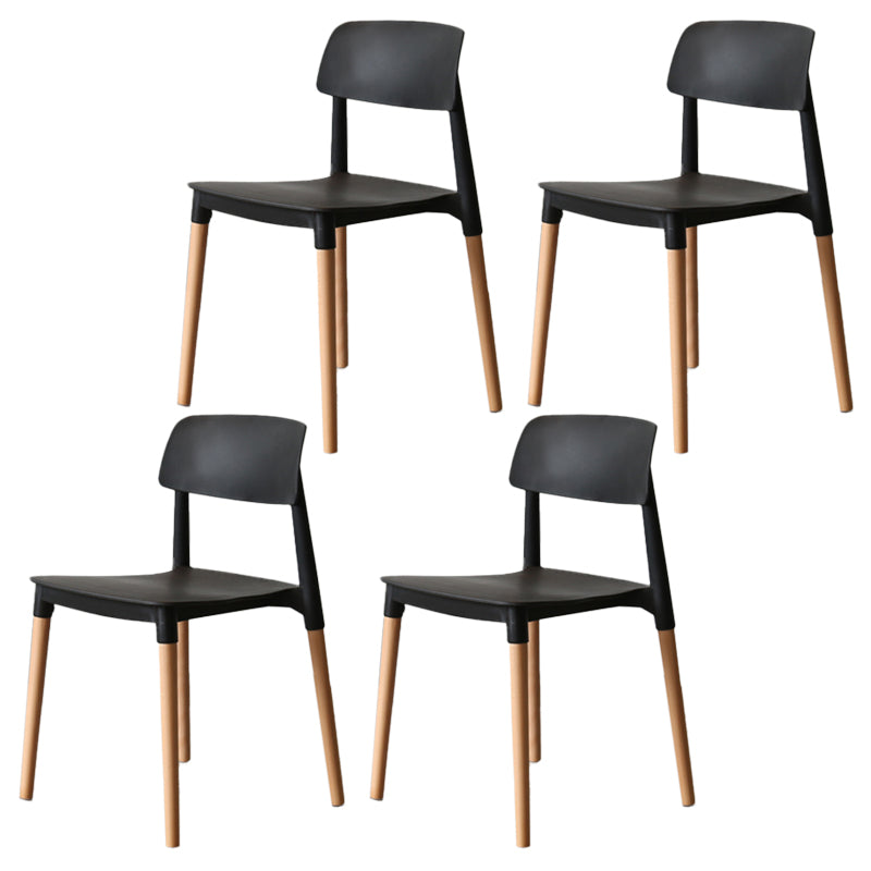 Chaise de salle à manger de style nordique, chaise latérale à dossier ouvert avec pieds en bois massif