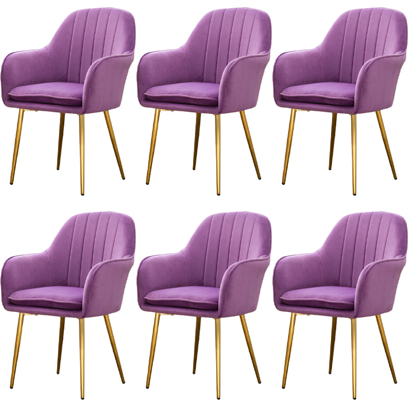 Chaise de salle à manger Glam, chaise à dossier solide de 23 po de large avec 4 pieds en métal pour un usage domestique