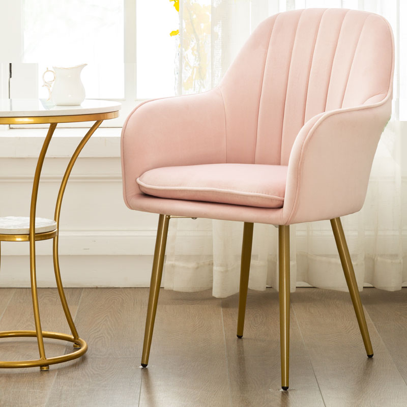 Chaise de salle à manger Glam, chaise à dossier solide de 23 po de large avec 4 pieds en métal pour un usage domestique