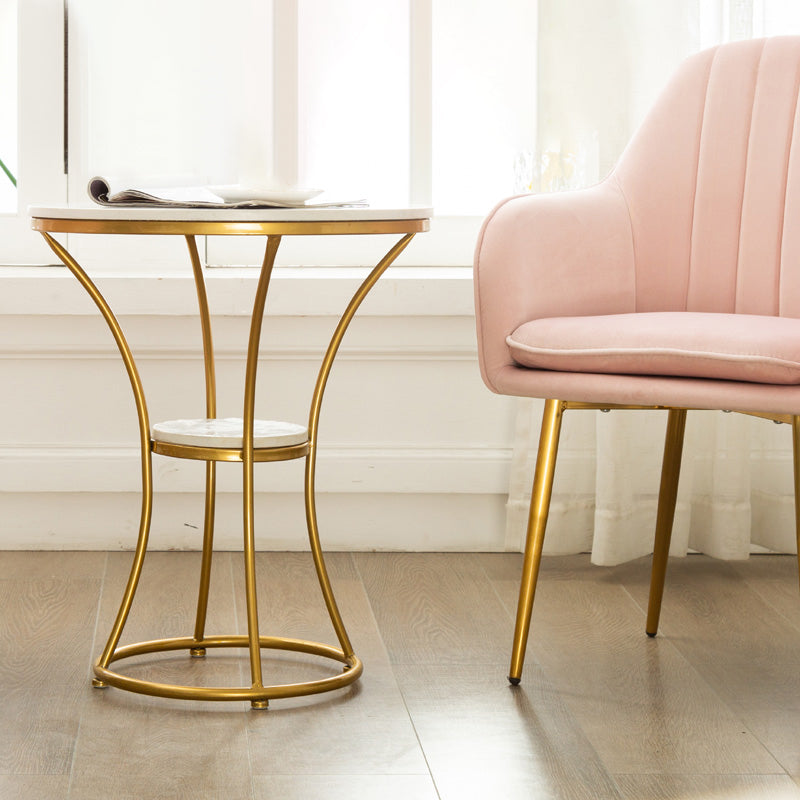 Chaise de salle à manger Glam, chaise à dossier solide de 23 po de large avec 4 pieds en métal pour un usage domestique