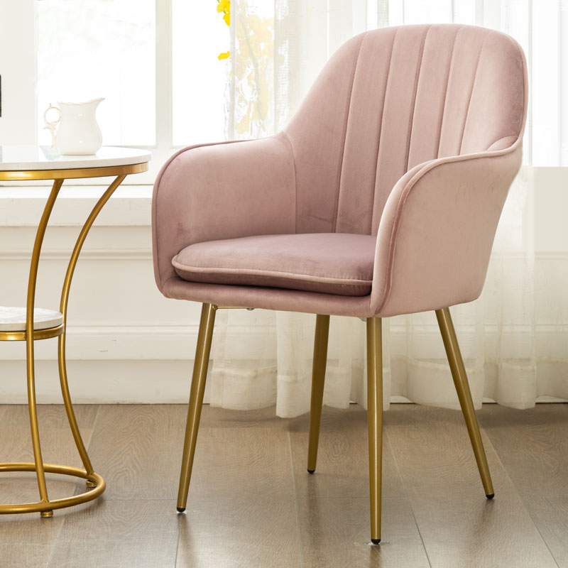 Chaise de salle à manger Glam, chaise à dossier solide de 23 po de large avec 4 pieds en métal pour un usage domestique