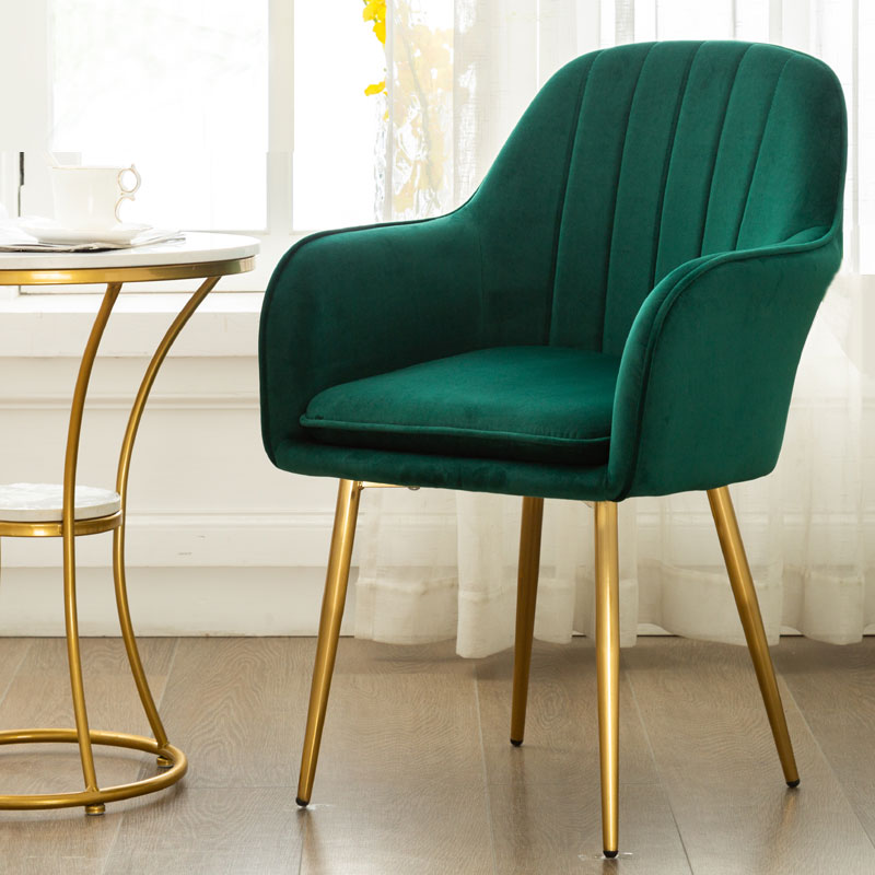 Chaise de salle à manger Glam, chaise à dossier solide de 23 po de large avec 4 pieds en métal pour un usage domestique