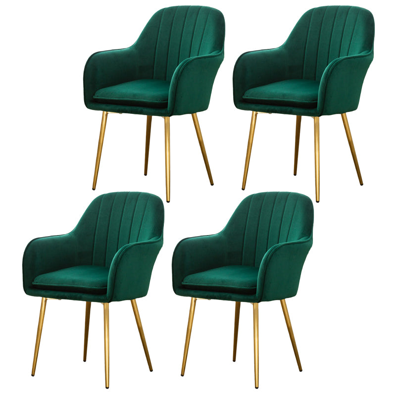Chaise de salle à manger Glam, chaise à dossier solide de 23 po de large avec 4 pieds en métal pour un usage domestique