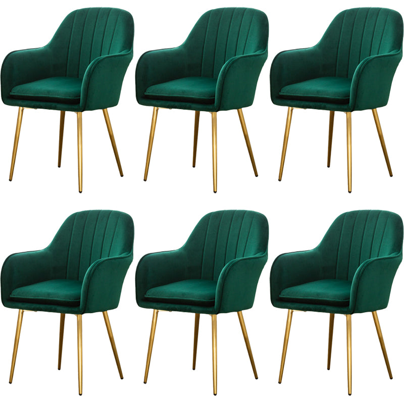 Chaise de salle à manger Glam, chaise à dossier solide de 23 po de large avec 4 pieds en métal pour un usage domestique