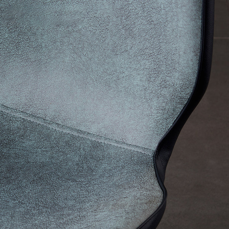 Chaises de salle à manger sans accoudoirs en cuir modernes, chaise latérale à oreilles avec pieds noirs