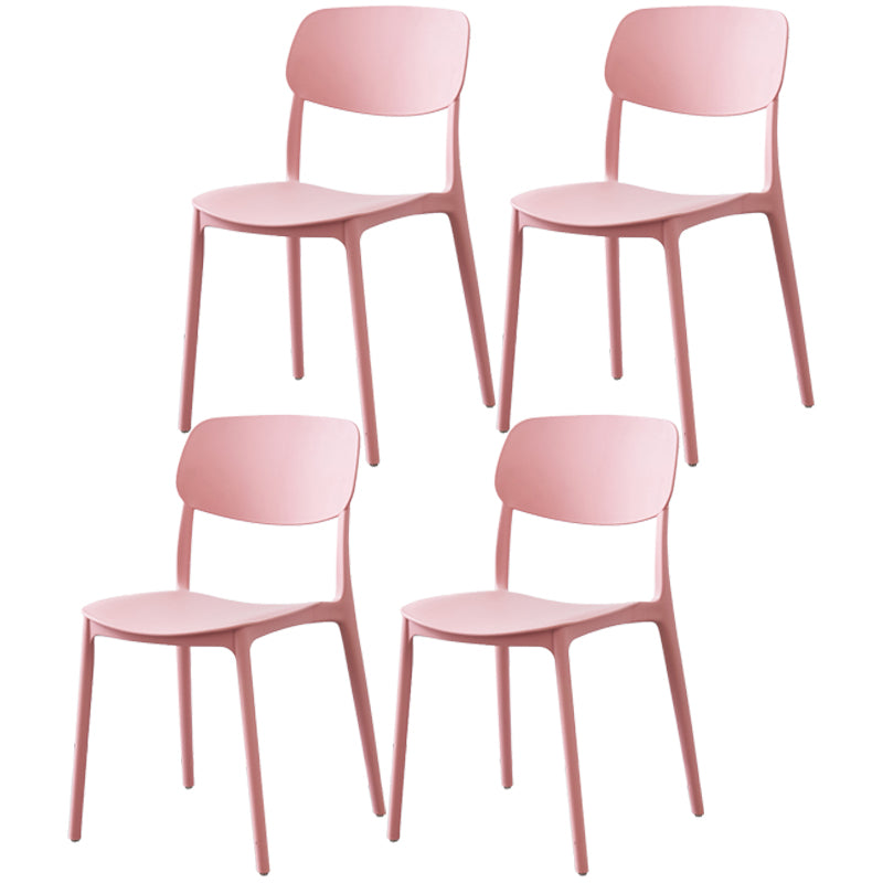 Plastic Side Chair Contemporary Multicolor Open Back Side Chair for Dining Room