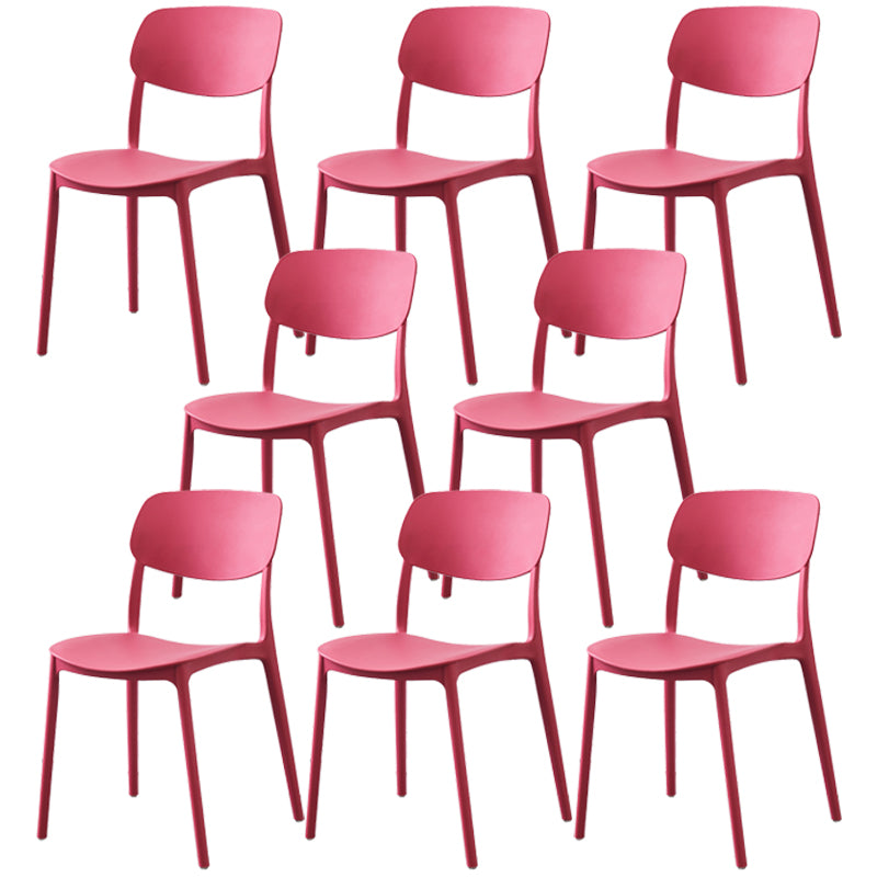 Plastic Side Chair Contemporary Multicolor Open Back Side Chair for Dining Room