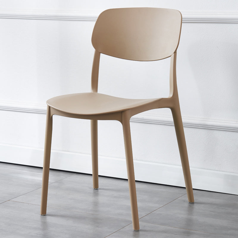 Plastic Side Chair Contemporary Multicolor Open Back Side Chair for Dining Room