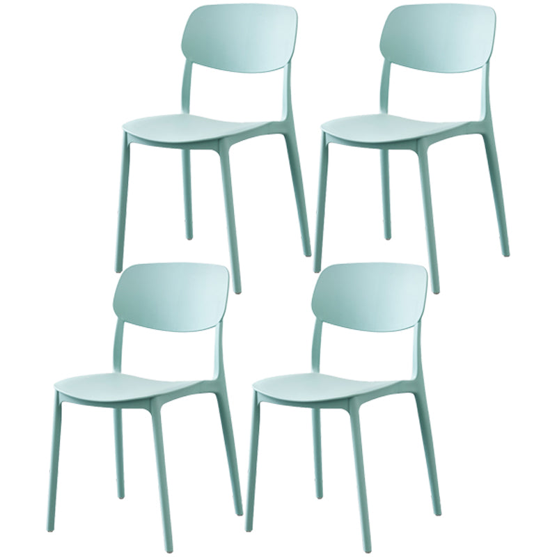 Chaise d'appoint en plastique, chaise d'appoint contemporaine multicolore à dossier ouvert pour salle à manger