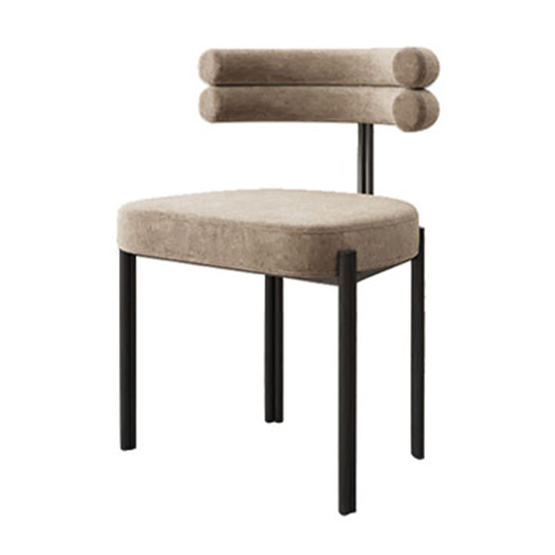 Chaise de salle à manger contemporaine sans accoudoirs en métal, chaise latérale de salle à manger à dossier ouvert pour un usage domestique