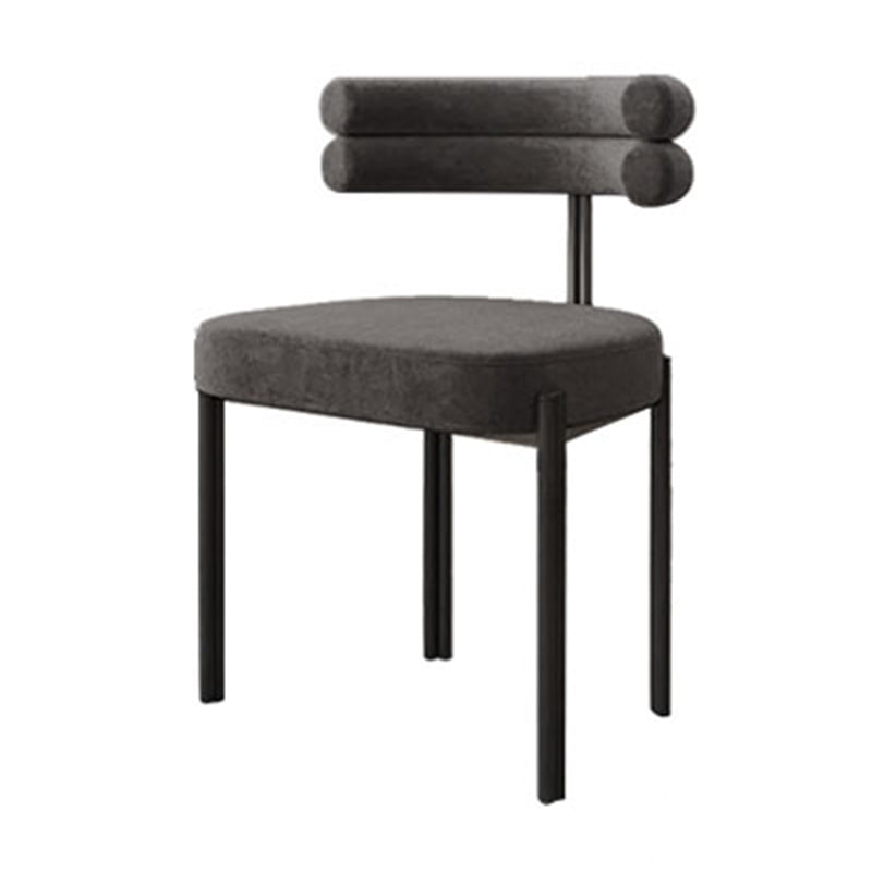 Chaise de salle à manger contemporaine sans accoudoirs en métal, chaise latérale de salle à manger à dossier ouvert pour un usage domestique