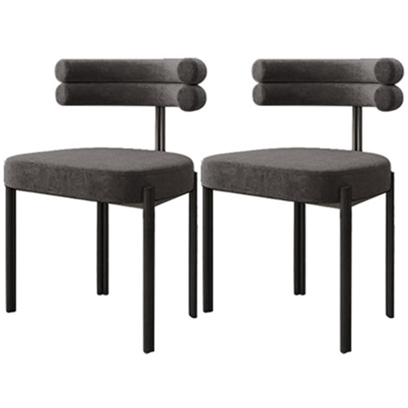Chaise de salle à manger contemporaine sans accoudoirs en métal, chaise latérale de salle à manger à dossier ouvert pour un usage domestique