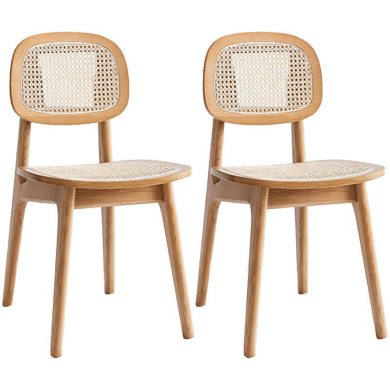 Chaise de salle à manger traditionnelle en bois massif, finition mate, chaise latérale de salle à manger à dossier ouvert