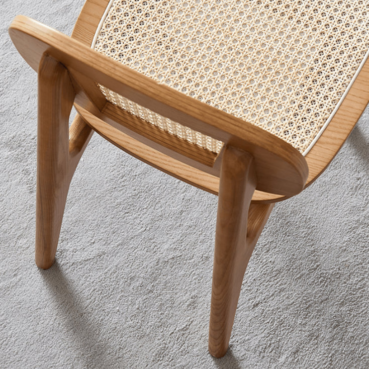 Chaise de salle à manger traditionnelle en bois massif, finition mate, chaise latérale de salle à manger à dossier ouvert