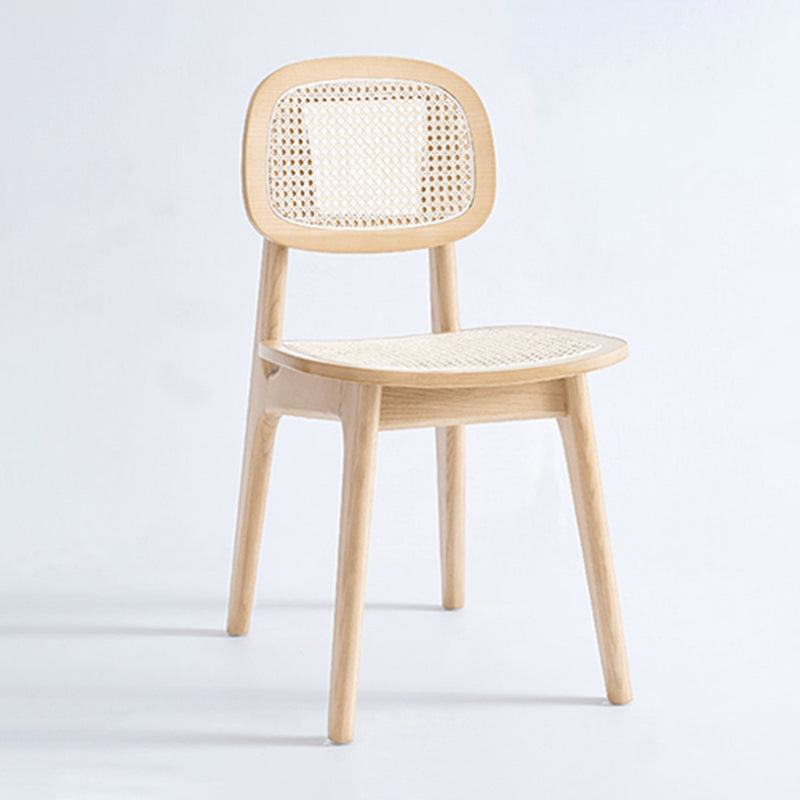 Chaise de salle à manger traditionnelle en bois massif, finition mate, chaise latérale de salle à manger à dossier ouvert