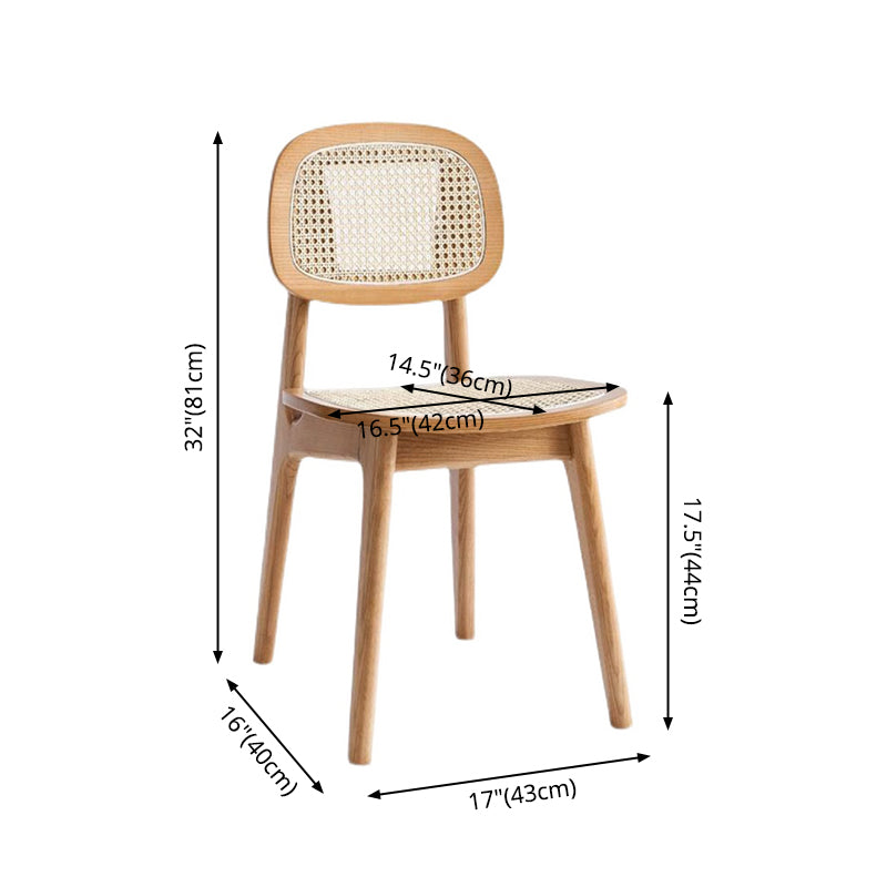 Chaise de salle à manger traditionnelle en bois massif, finition mate, chaise latérale de salle à manger à dossier ouvert