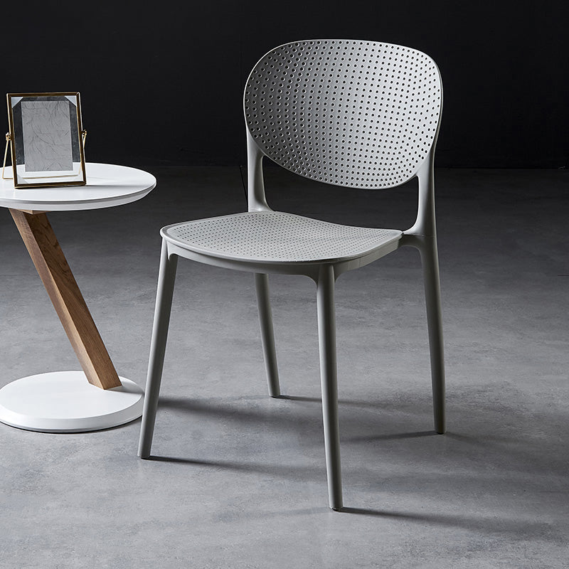Modern Plastic Open Back Side Chair 32"H Acrylic Dining Chair for Restaurant Bedroom