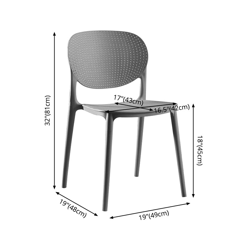 Modern Plastic Open Back Side Chair 32"H Acrylic Dining Chair for Restaurant Bedroom