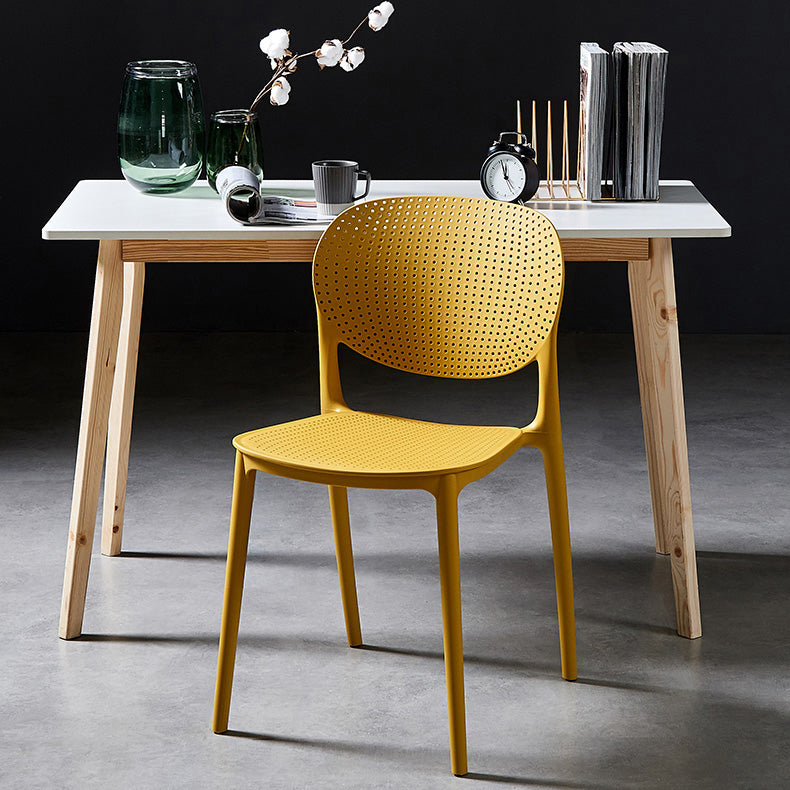 Modern Plastic Open Back Side Chair 32"H Acrylic Dining Chair for Restaurant Bedroom