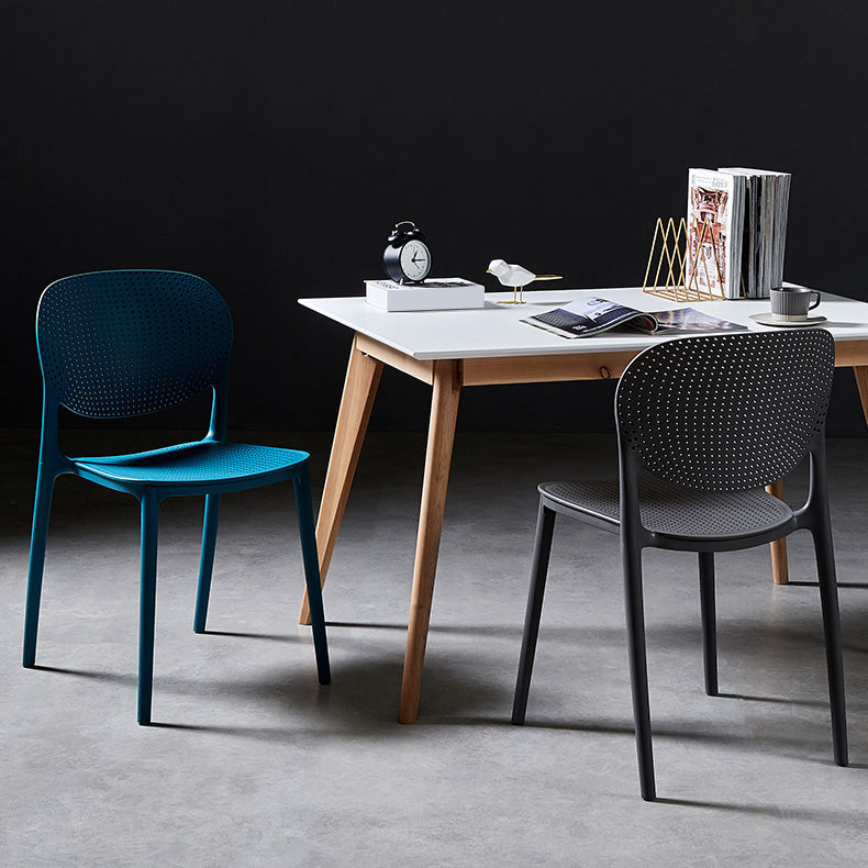 Modern Plastic Open Back Side Chair 32"H Acrylic Dining Chair for Restaurant Bedroom